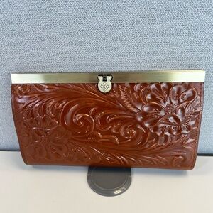 New Patricia Nash Leather Tooled Cauchy Framed Wallet